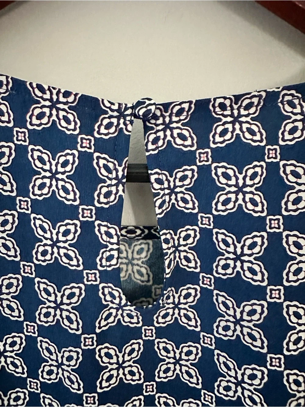 J. Crew Navy Geometric Printed Short-Sleeve Top